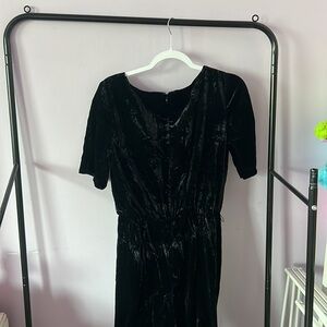 Ann Taylor Black Velvety Jumpsuit